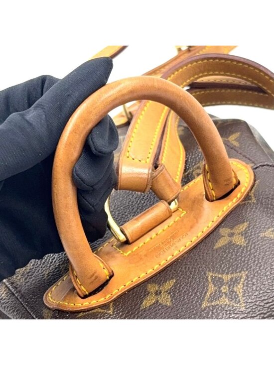 Louis Vuitton Minimontsouris Monogram Leather Brown Backpack Gold main image 12